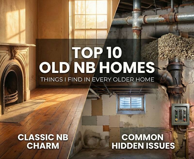 Top 10 Old NB Homes card cover showing classic New Brunswick charm and common hidden issues