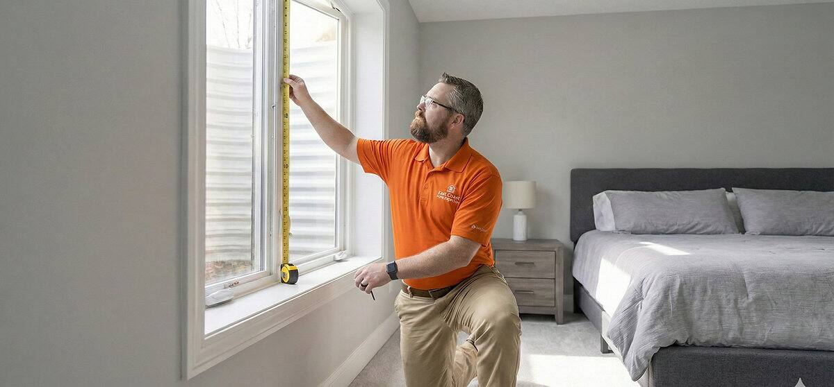 Basement egress window meeting New Brunswick building code requirements