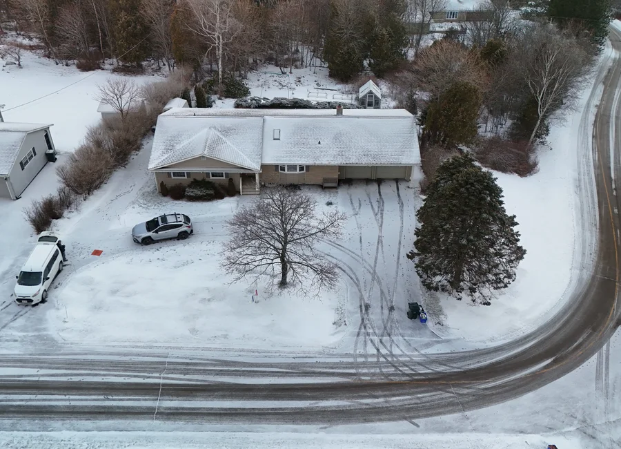 Drone aerial home inspection Rothesay New Brunswick winter roof