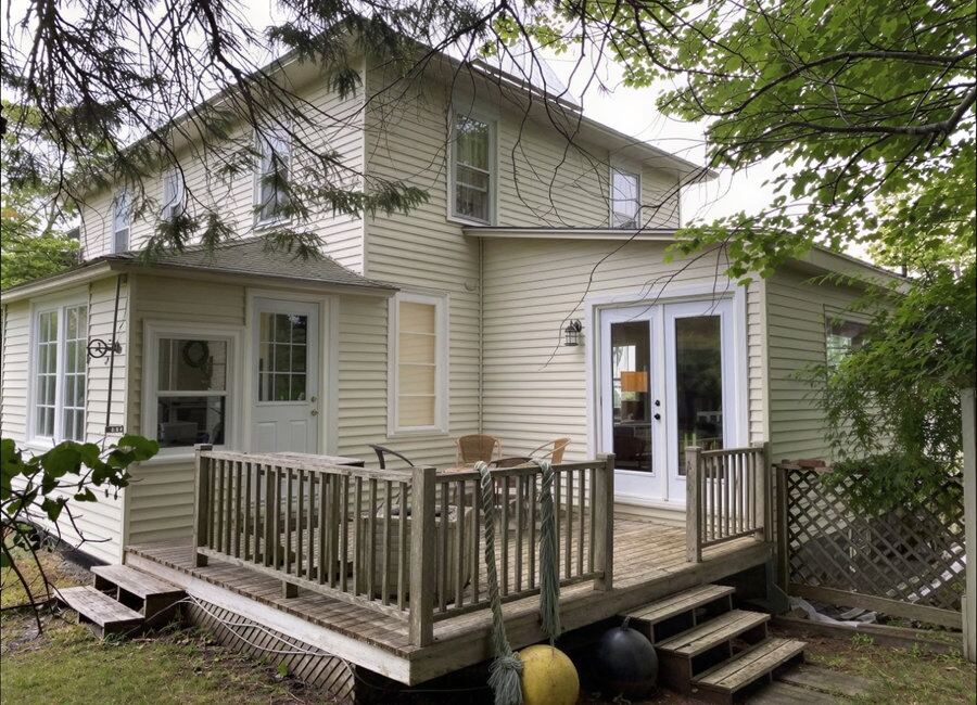Home inspection St. Andrews New Brunswick two-storey house with deck
