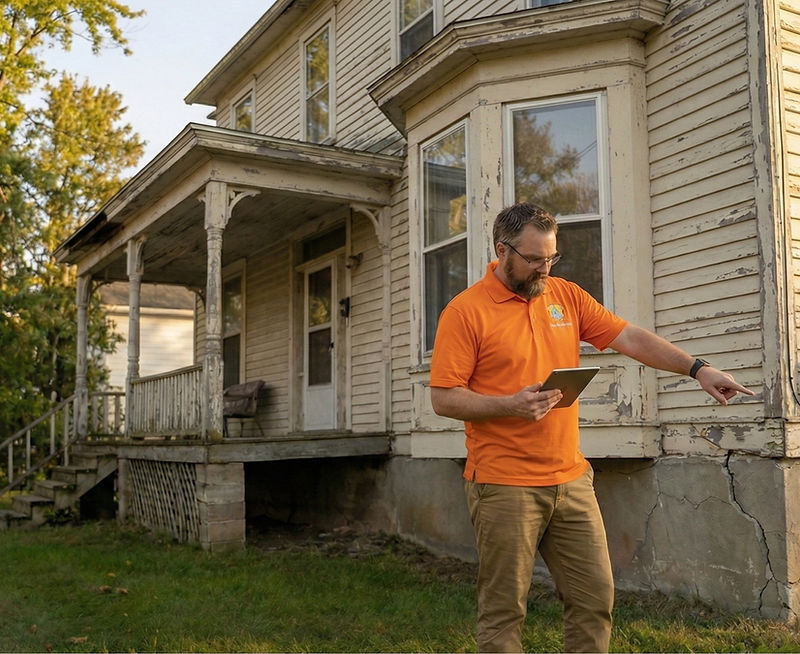 Jonathan Gogan of East Coast Home Inspection conducting a pre-listing inspection at a residential property in Saint John New Brunswick